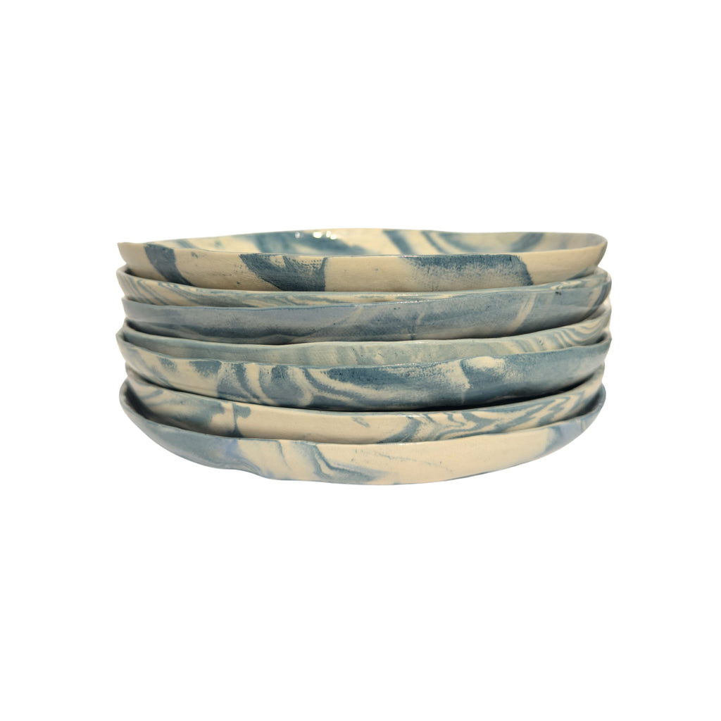 Large Nerikomi Plate: Blue