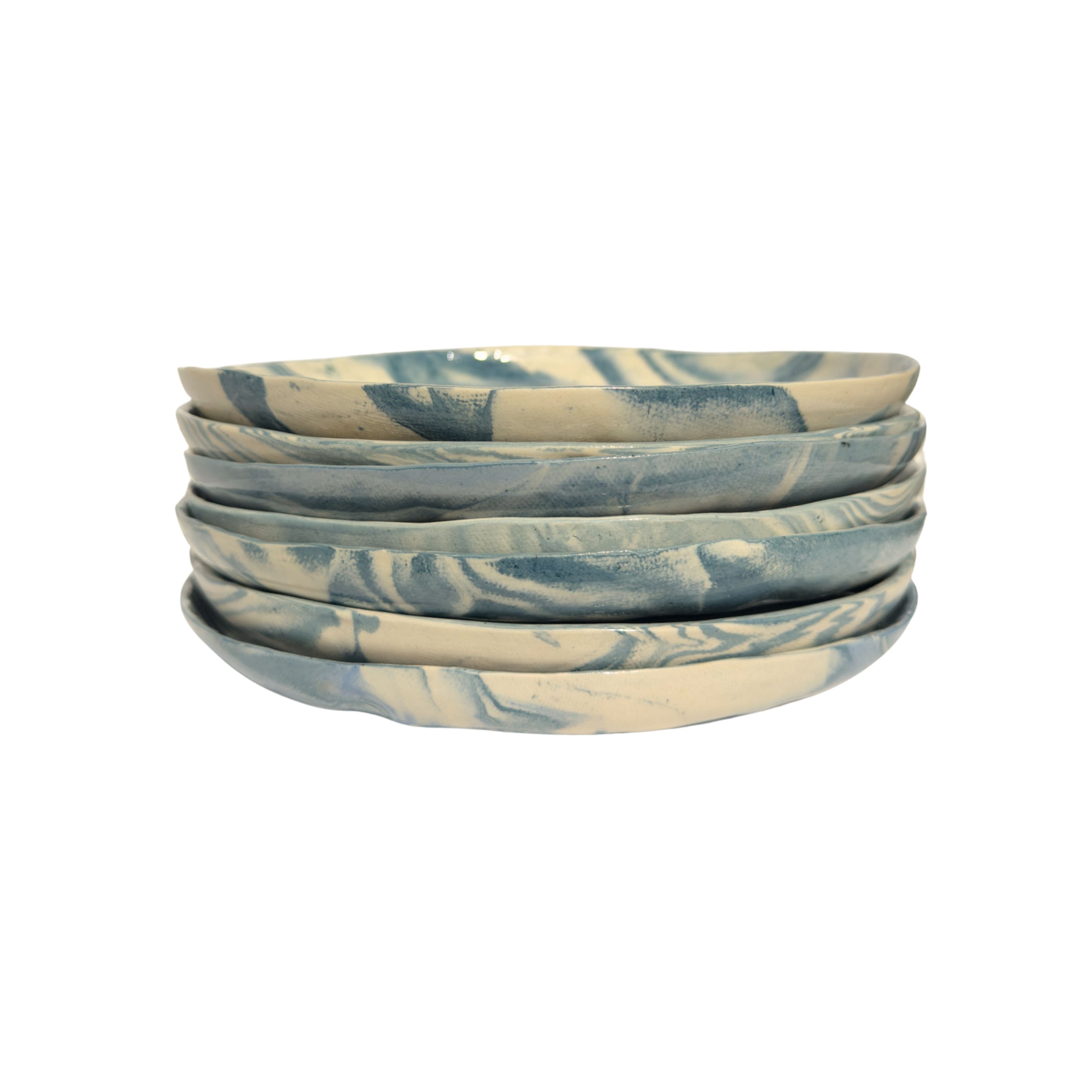 Large Nerikomi Plate: Blue