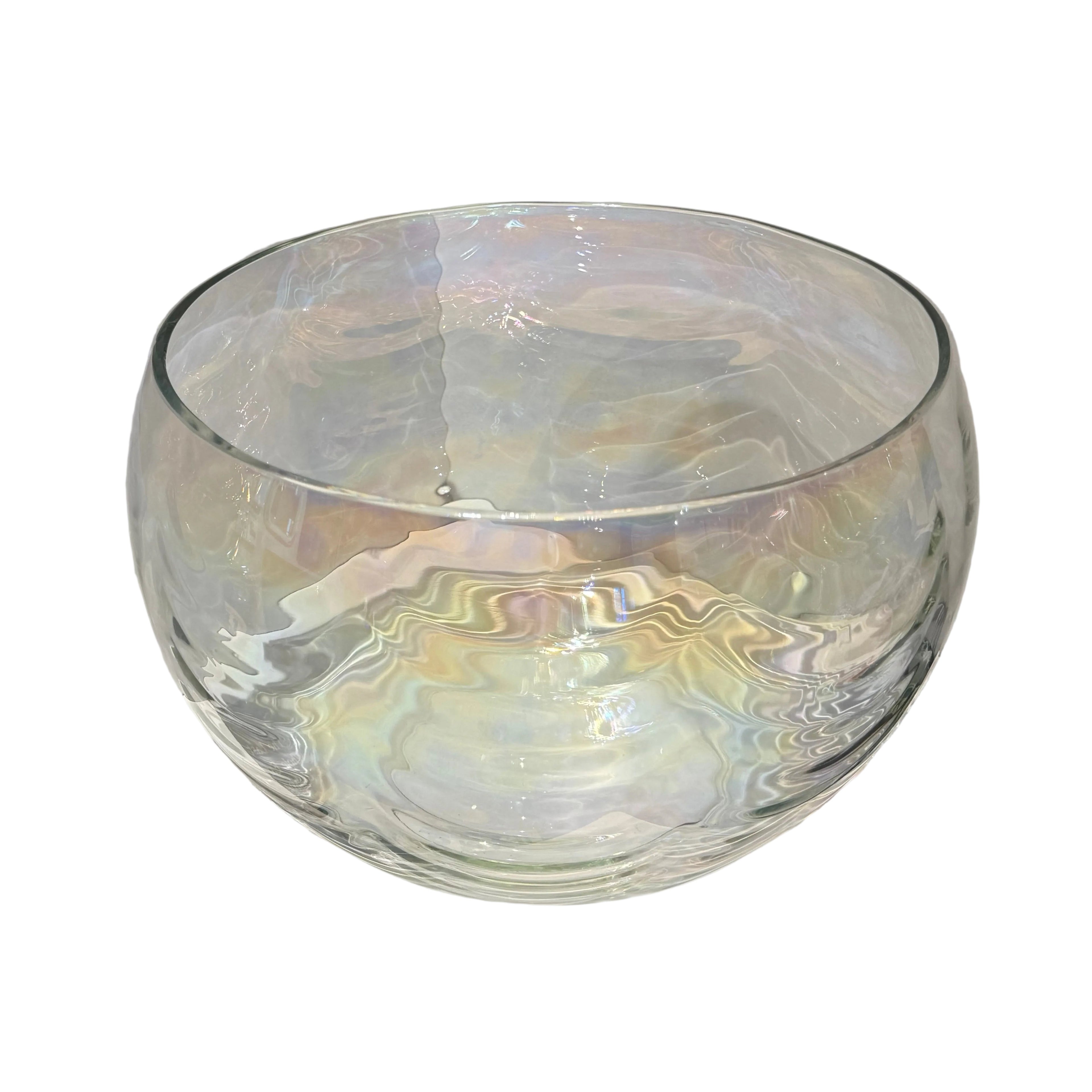 Vintage Iridescent Punch Bowl & Set of 12 Cups