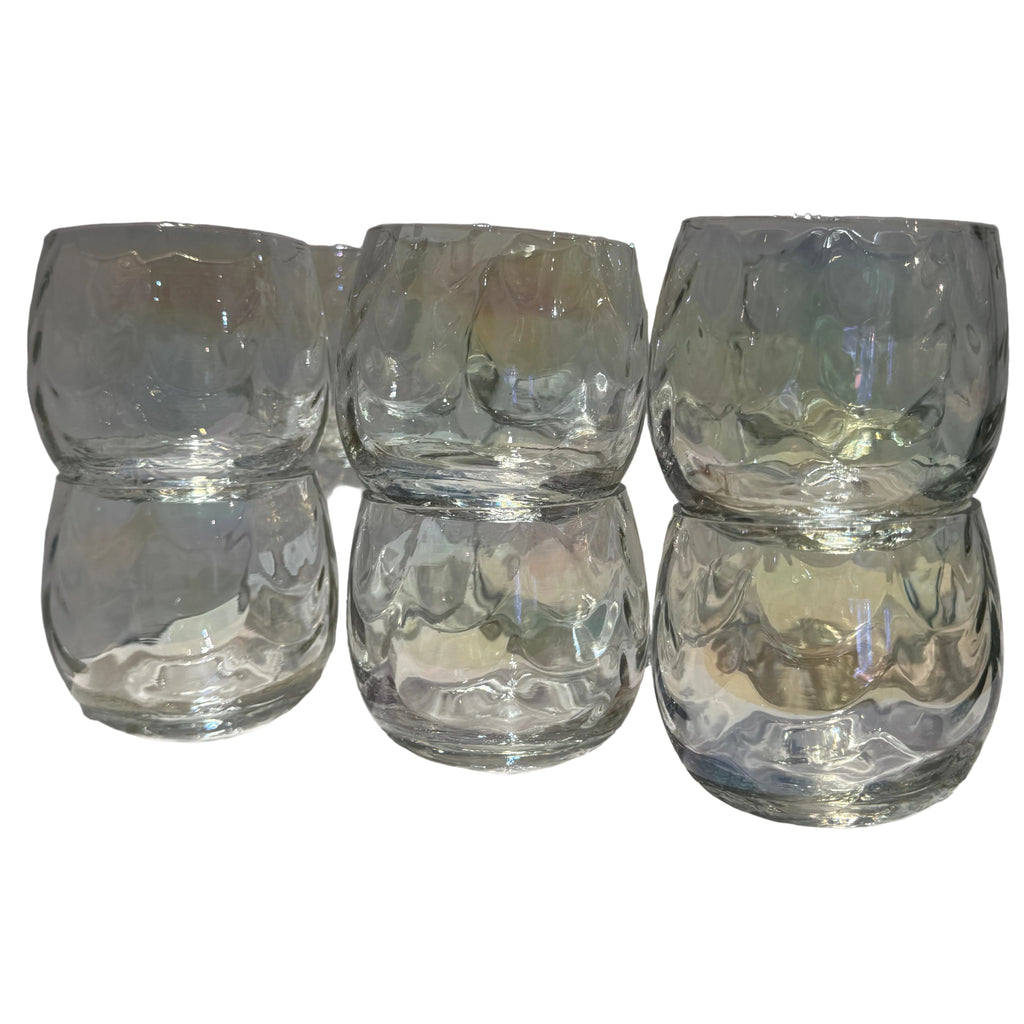 Vintage Iridescent Punch Bowl & Set of 12 Cups