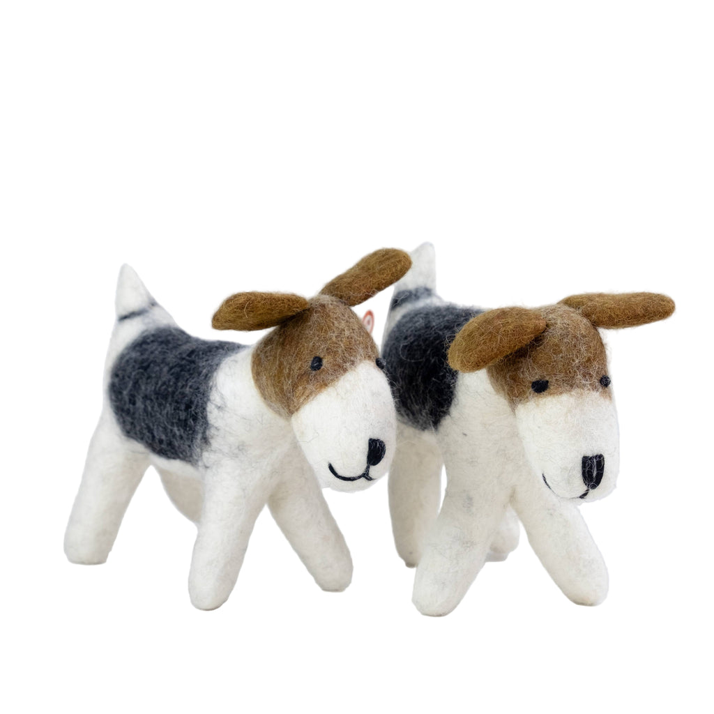 Felted Wool Stuffed Animal Dog