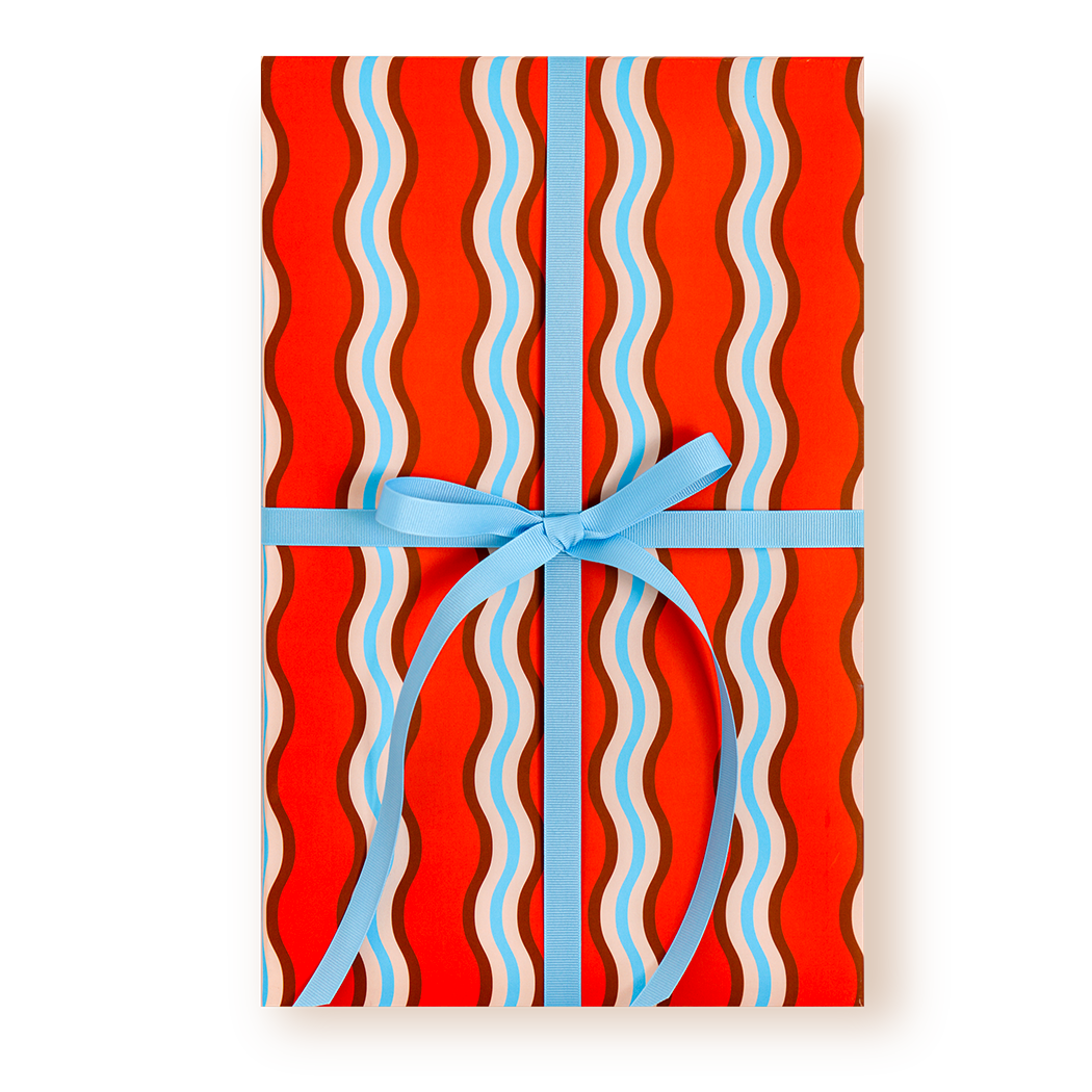 Crushed Red Wrapping Paper - Roll of 3 Sheets