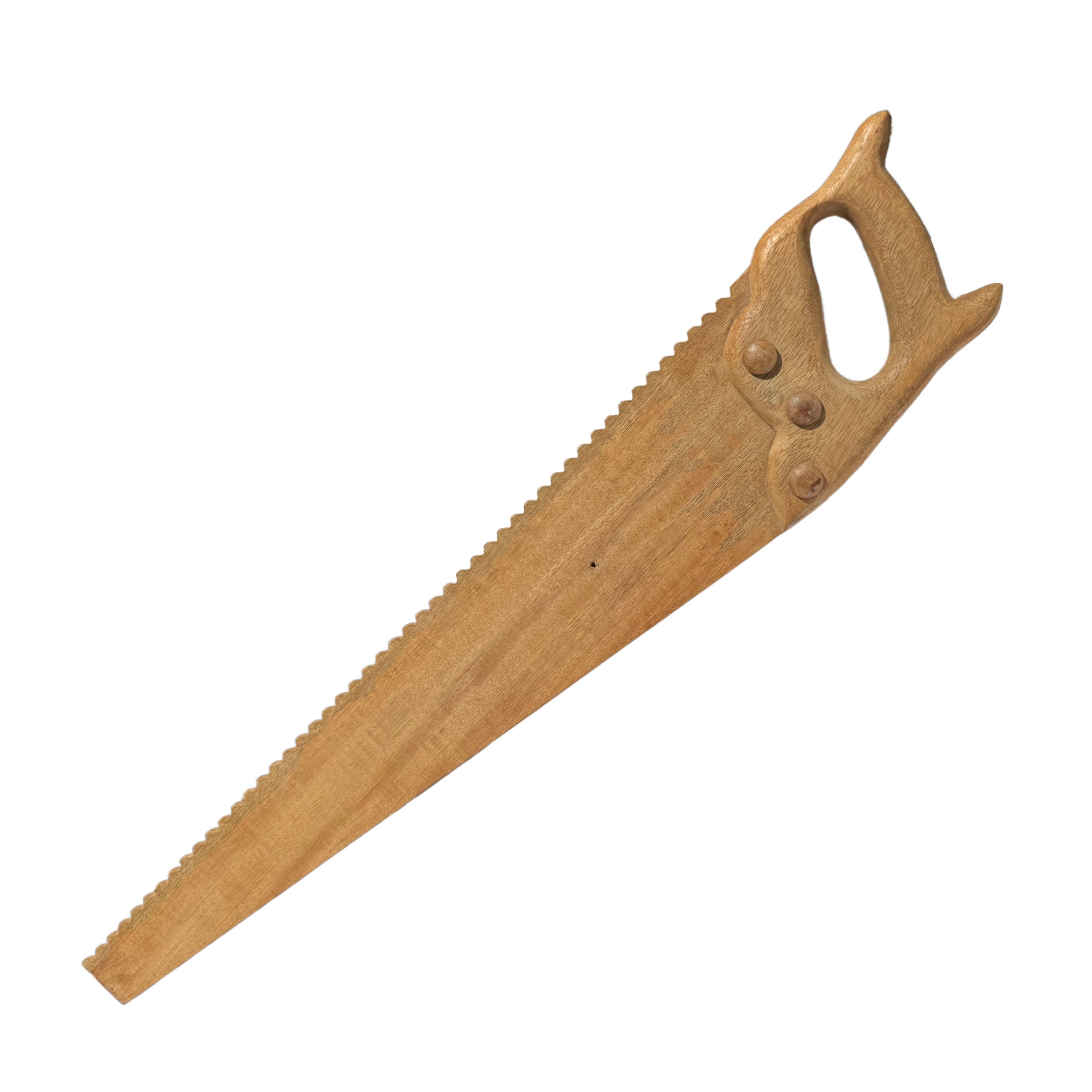 Hand-carved Folk Art Wooden Saw