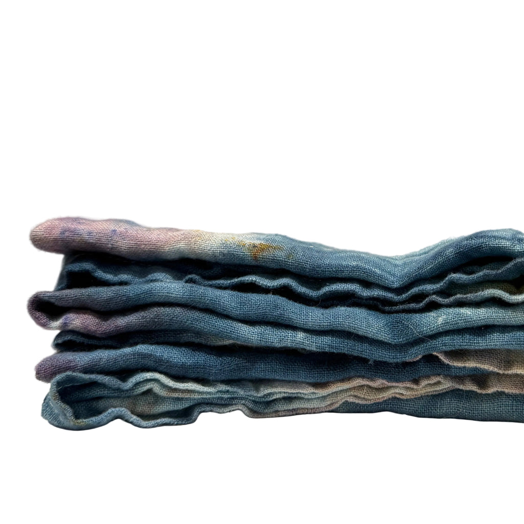 Ad Astra Ice Dyed Linen Napkins, Blue