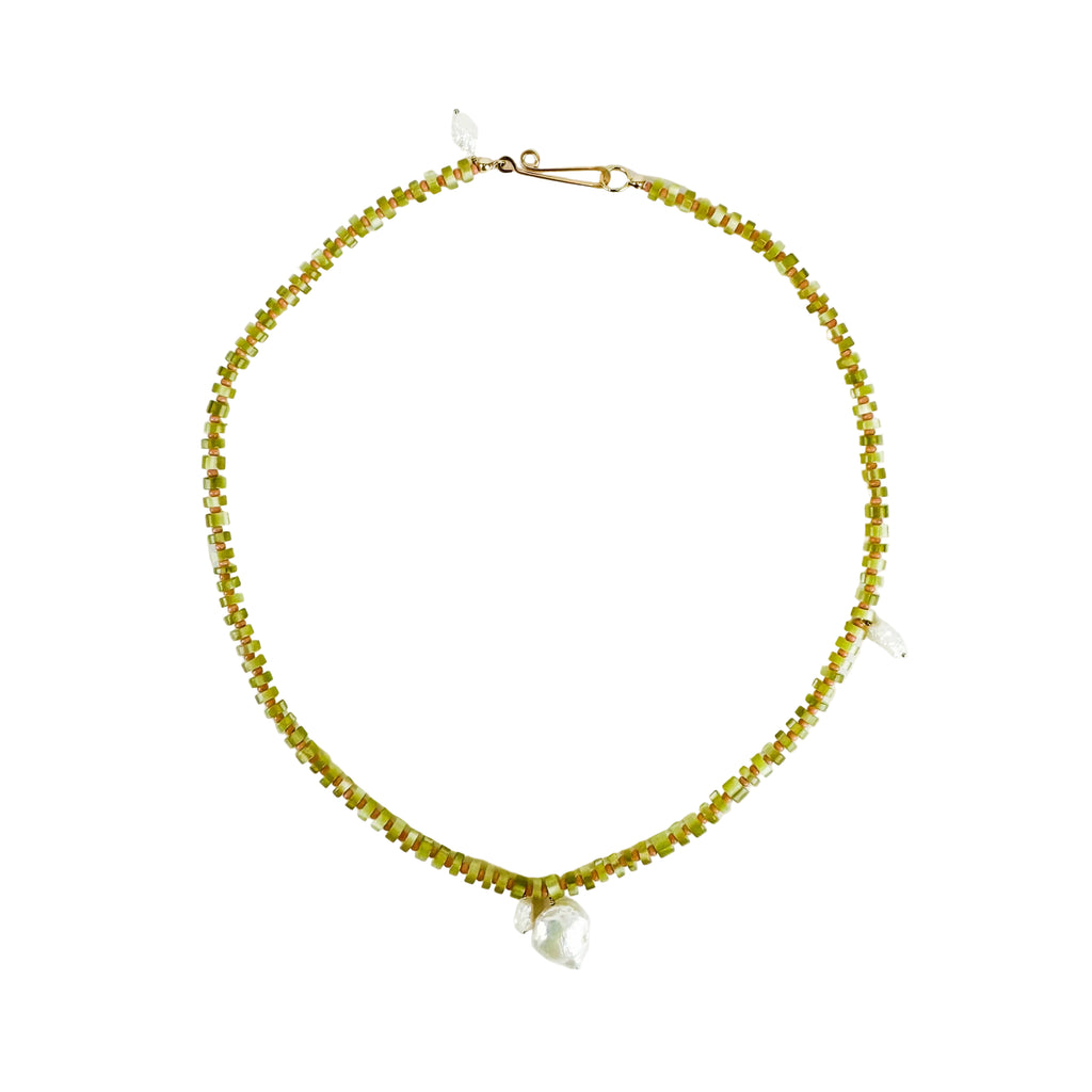 The Galileo Galilei - Olive/Pink: 17" / Sterling Silver