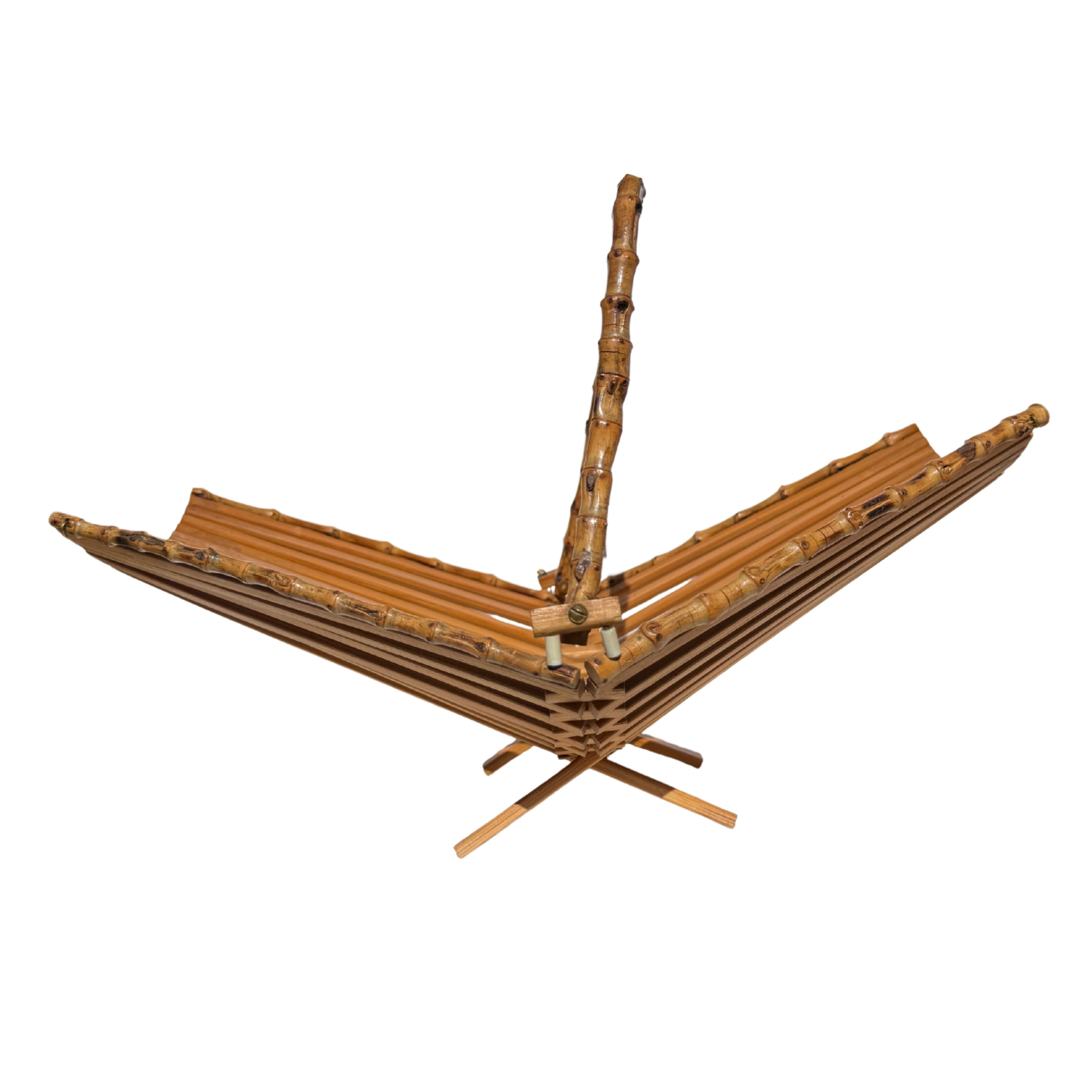 Folding Bamboo Basket with Handle