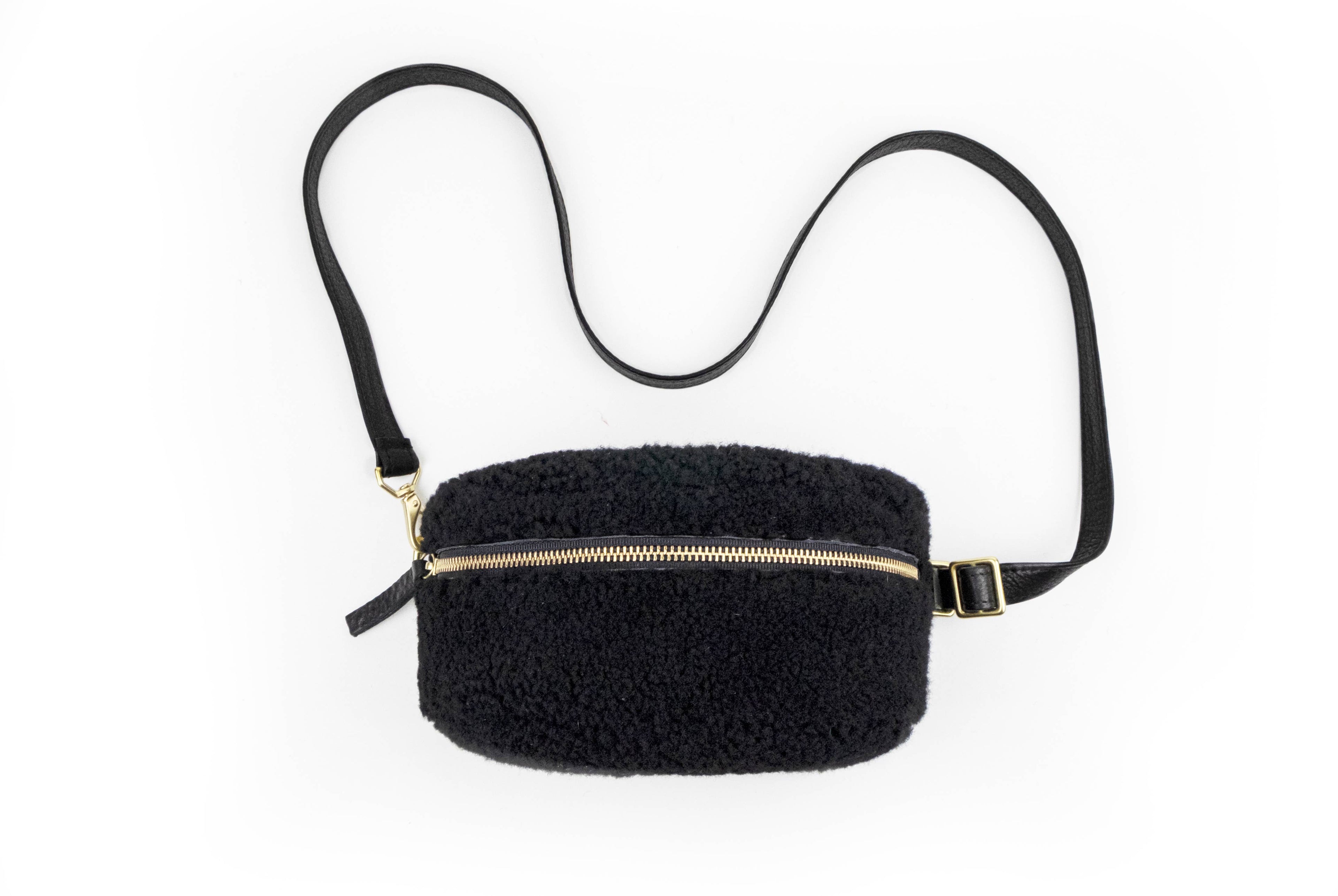Bum Bag - Black Shearling