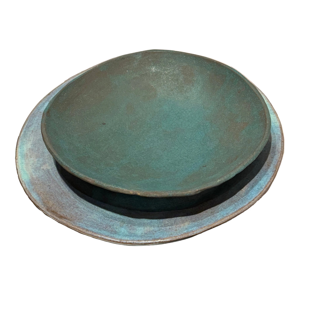 Tivoli Tile Works Small Serving Bowl, Matte Turquoise