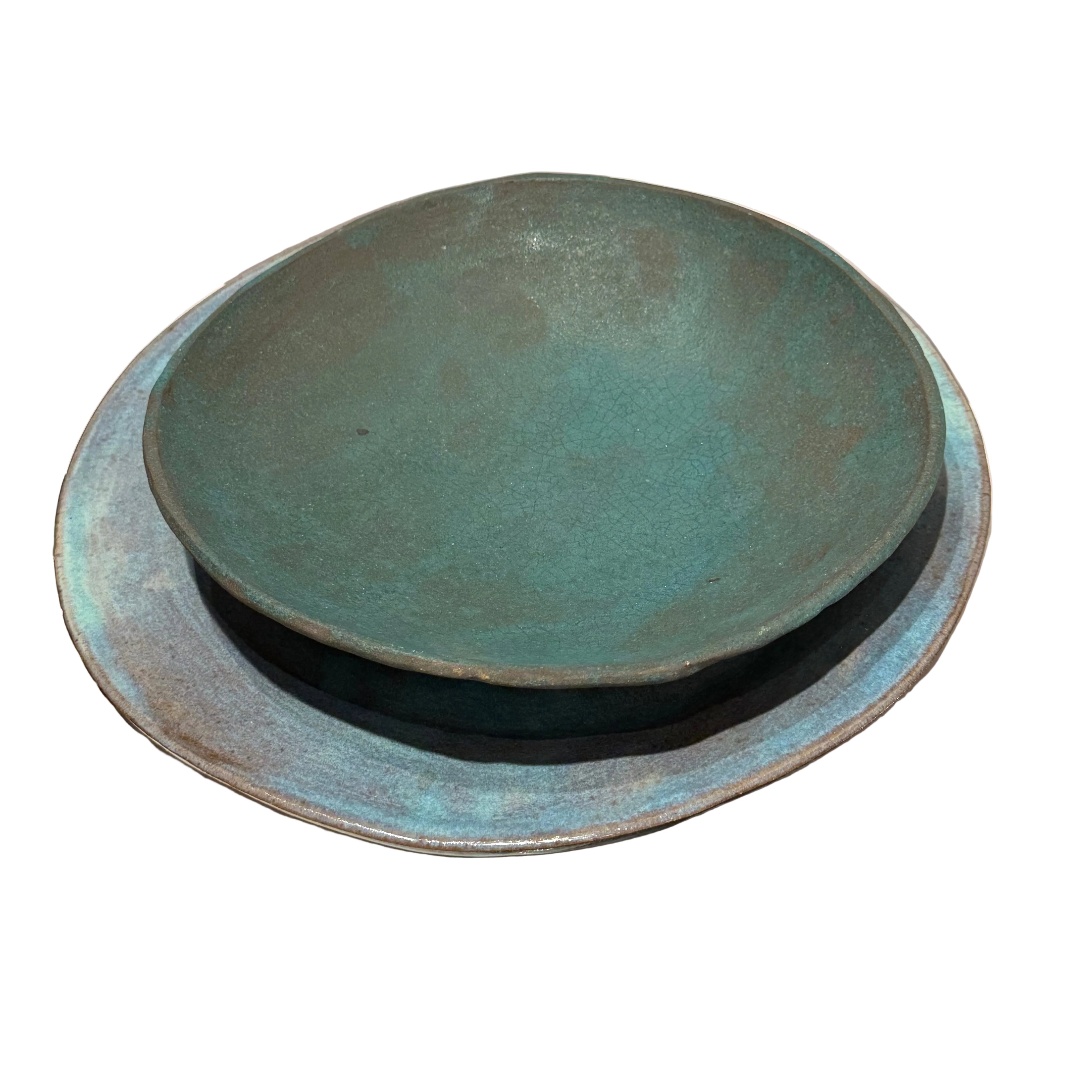 Tivoli Tile Works Small Serving Bowl, Matte Turquoise