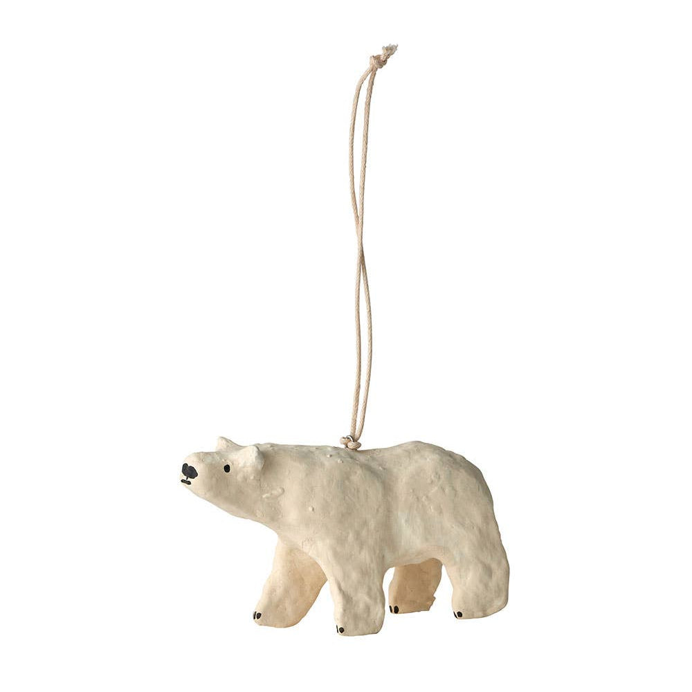 Paper Mache Polar Bear Ornament