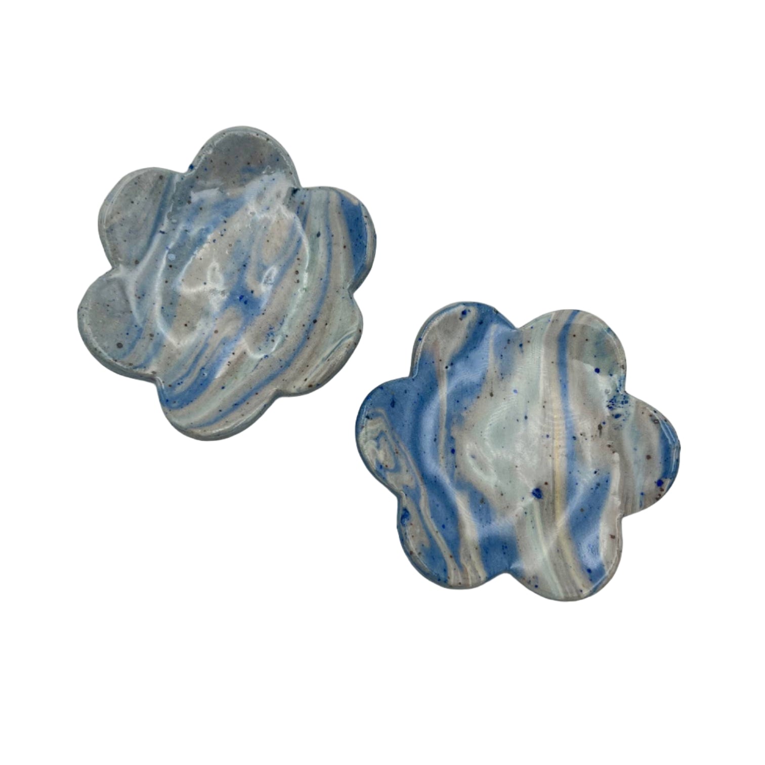 Tiny Nerikomi Petal Dish: Blue