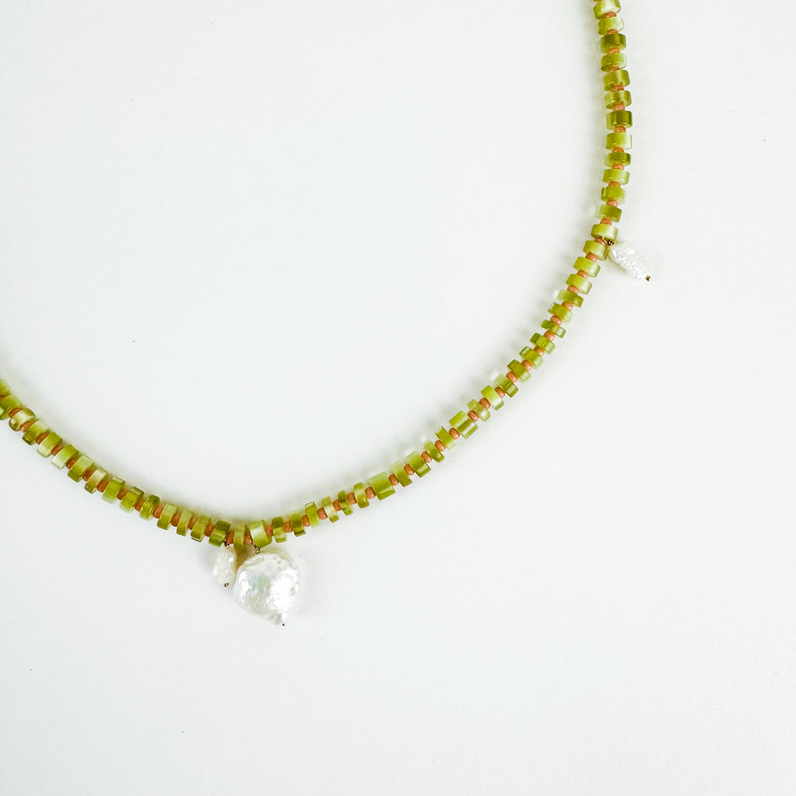 The Galileo Galilei - Olive/Pink: 17" / Sterling Silver
