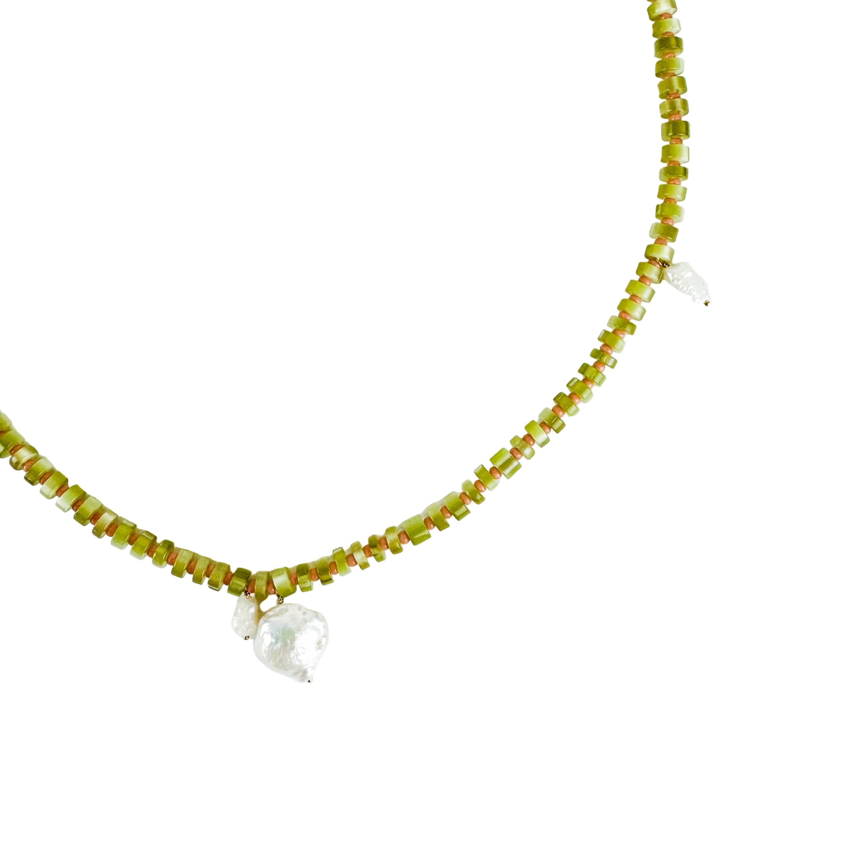 The Galileo Galilei - Olive/Pink: 18" / Sterling Silver