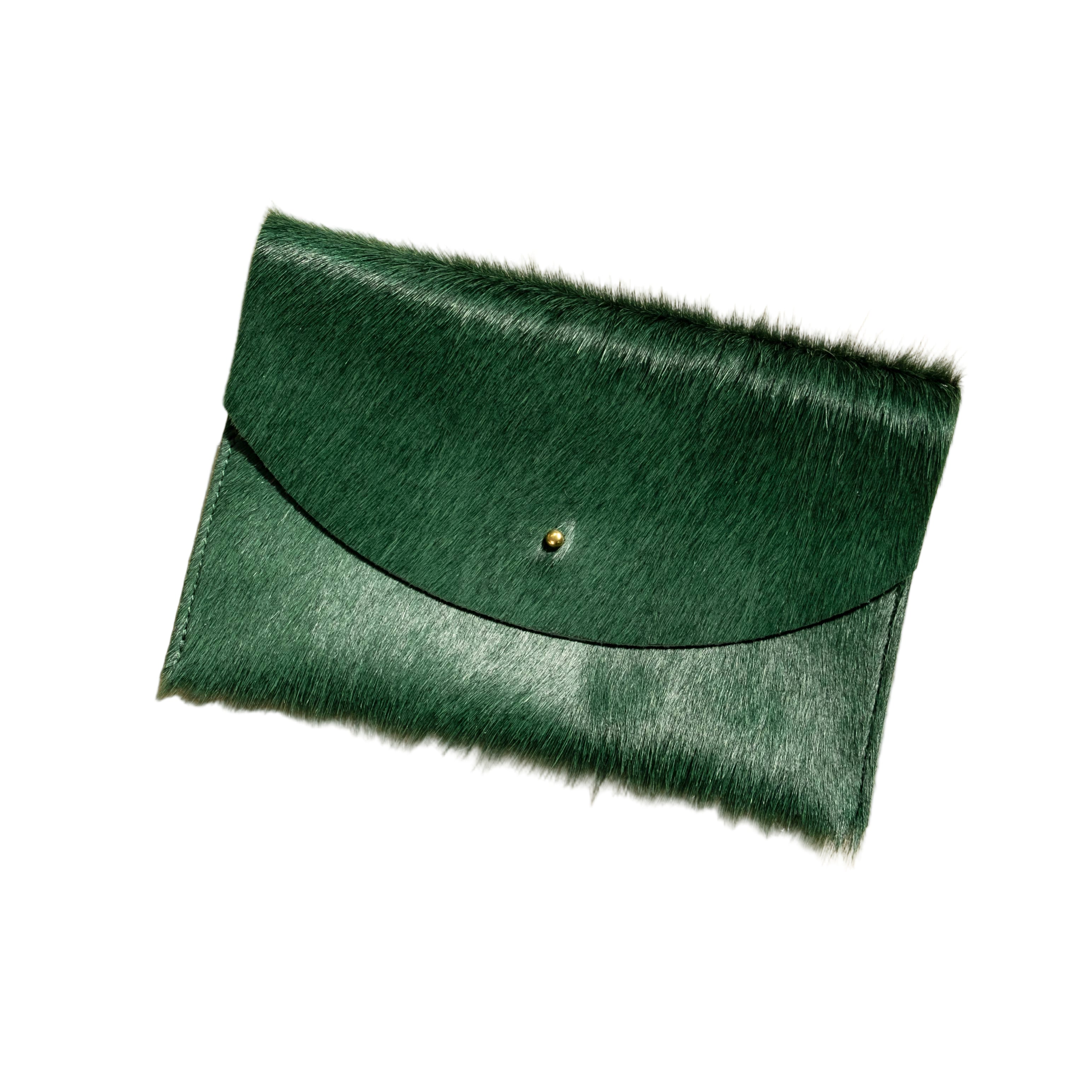 Envelope Pouch - Kelp Hair on Hide