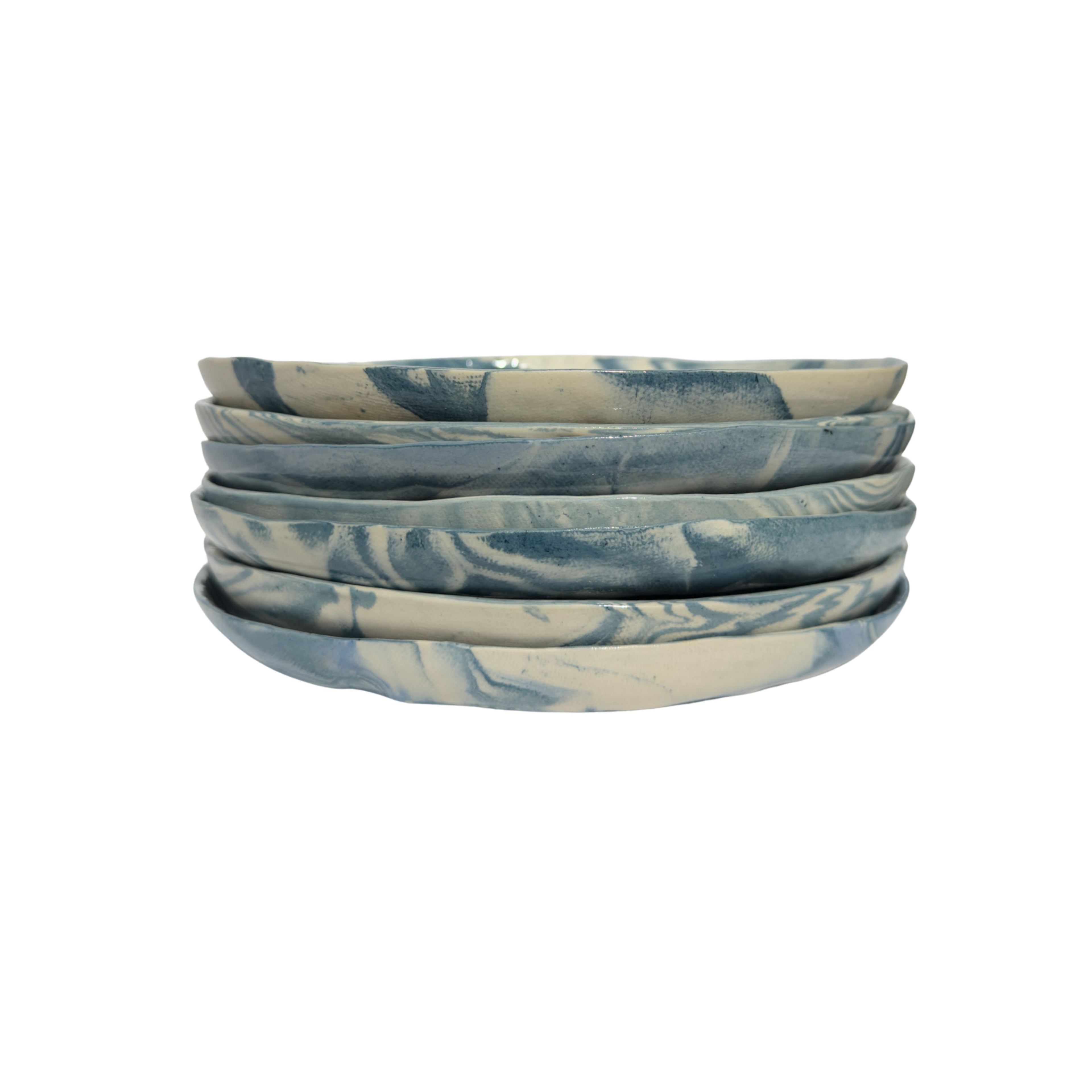 Large Nerikomi Plate: Blue
