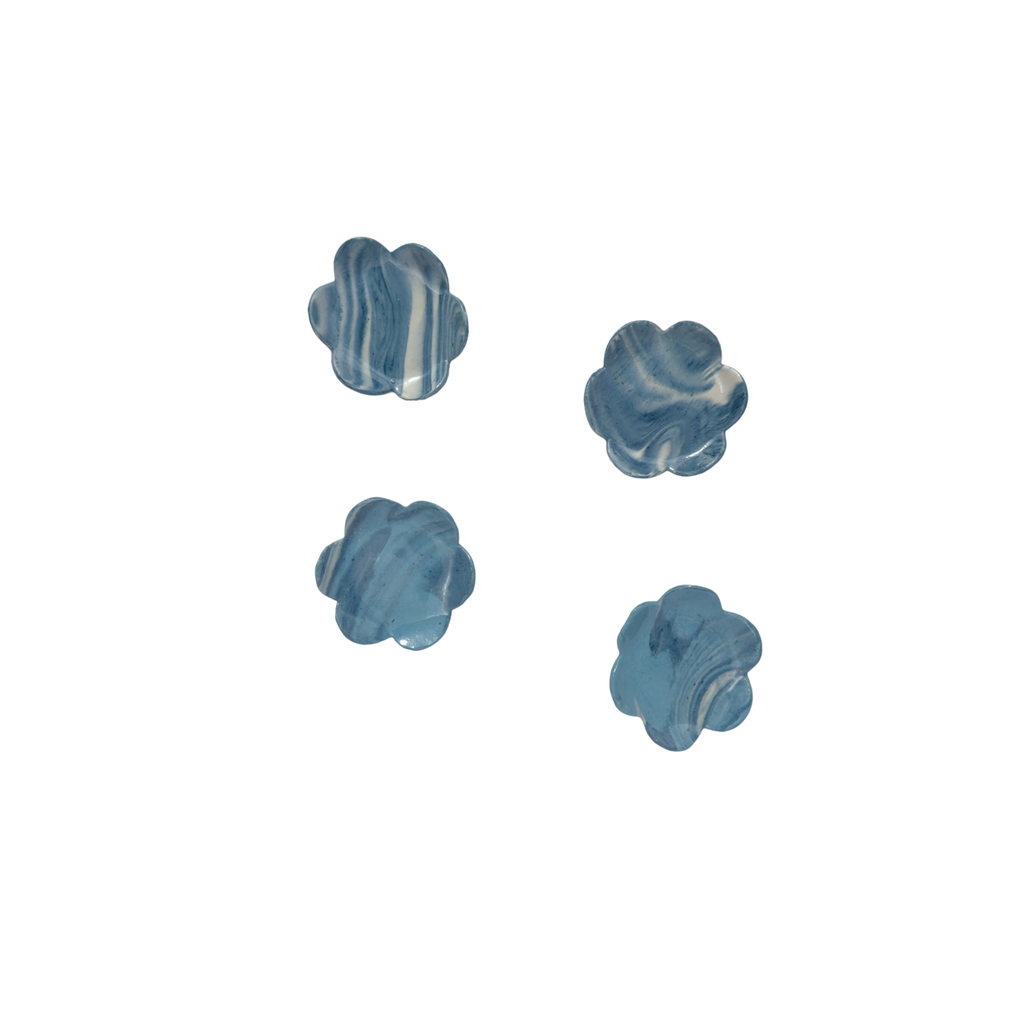Tiny Nerikomi Petal Dish: Blue