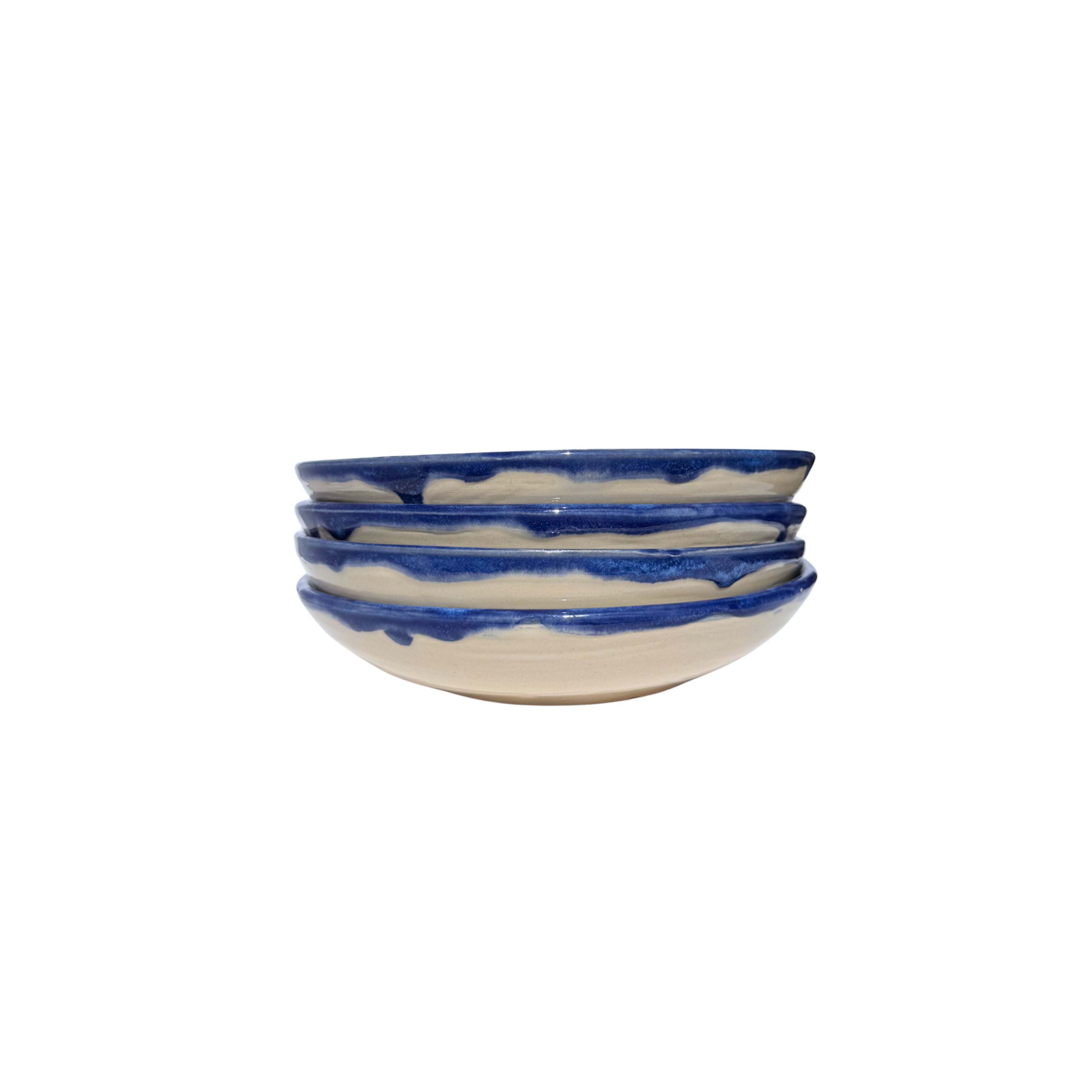 Tivoli Tile Works Blue Rimmed Pasta Bowl