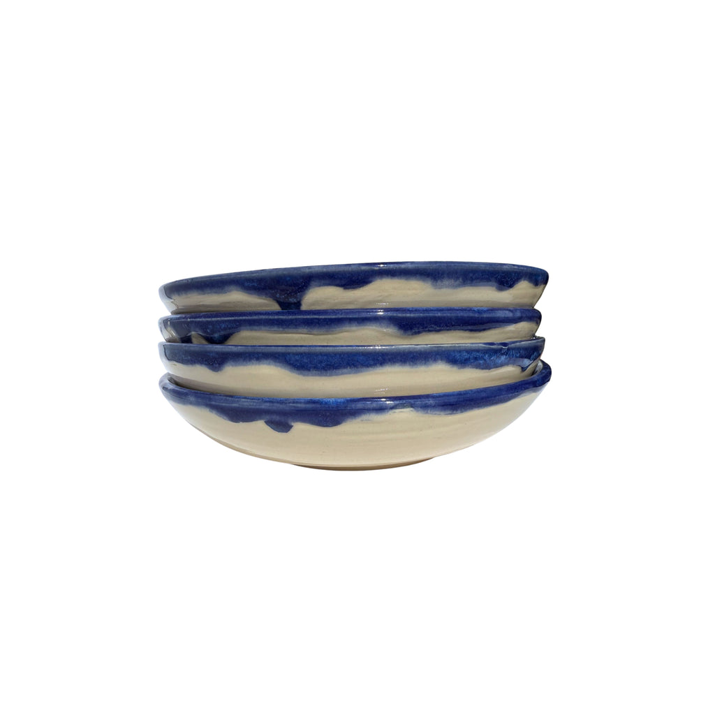 Tivoli Tile Works Blue Rimmed Pasta Bowl