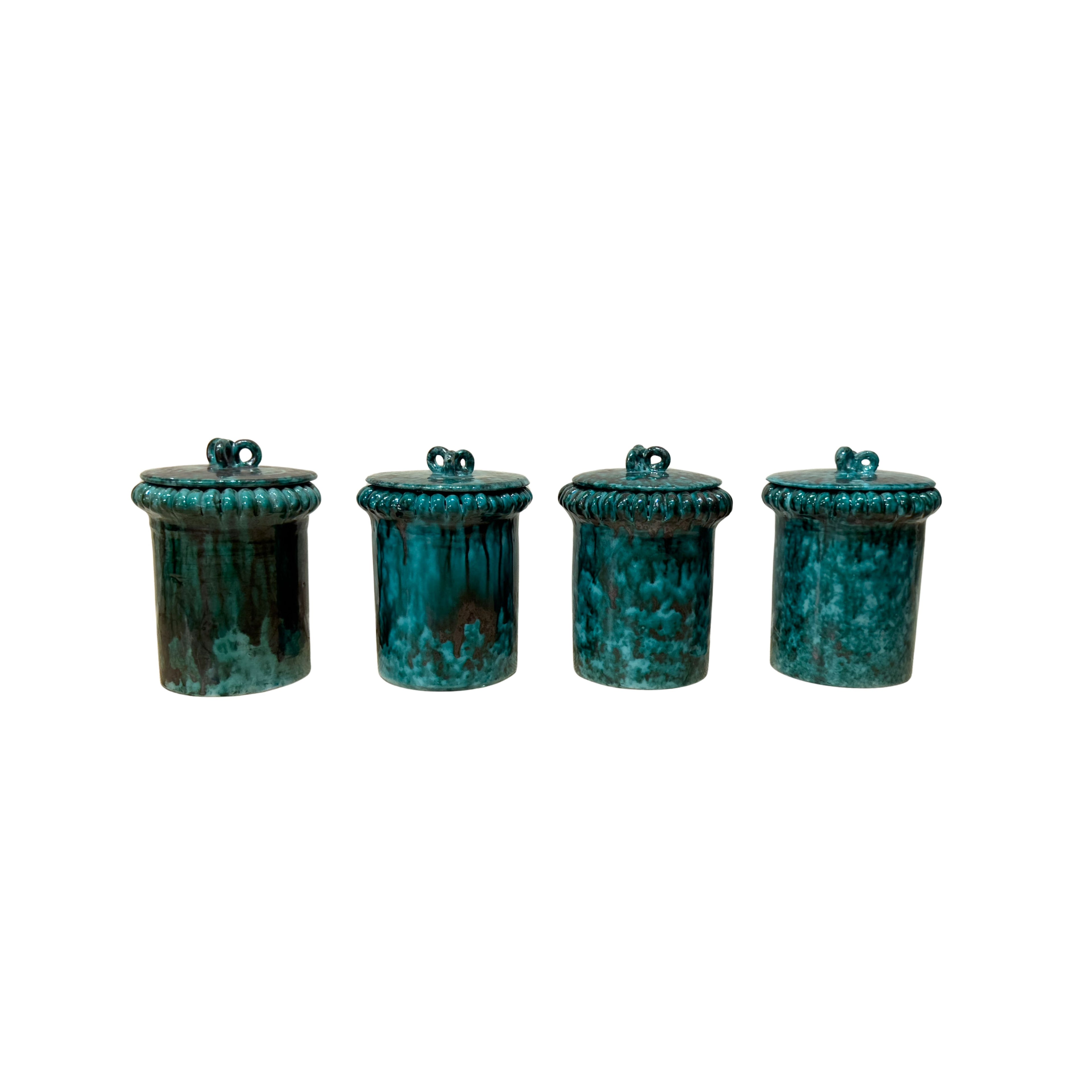 Mid Century Italian Ceramic Canisters, Set of 4