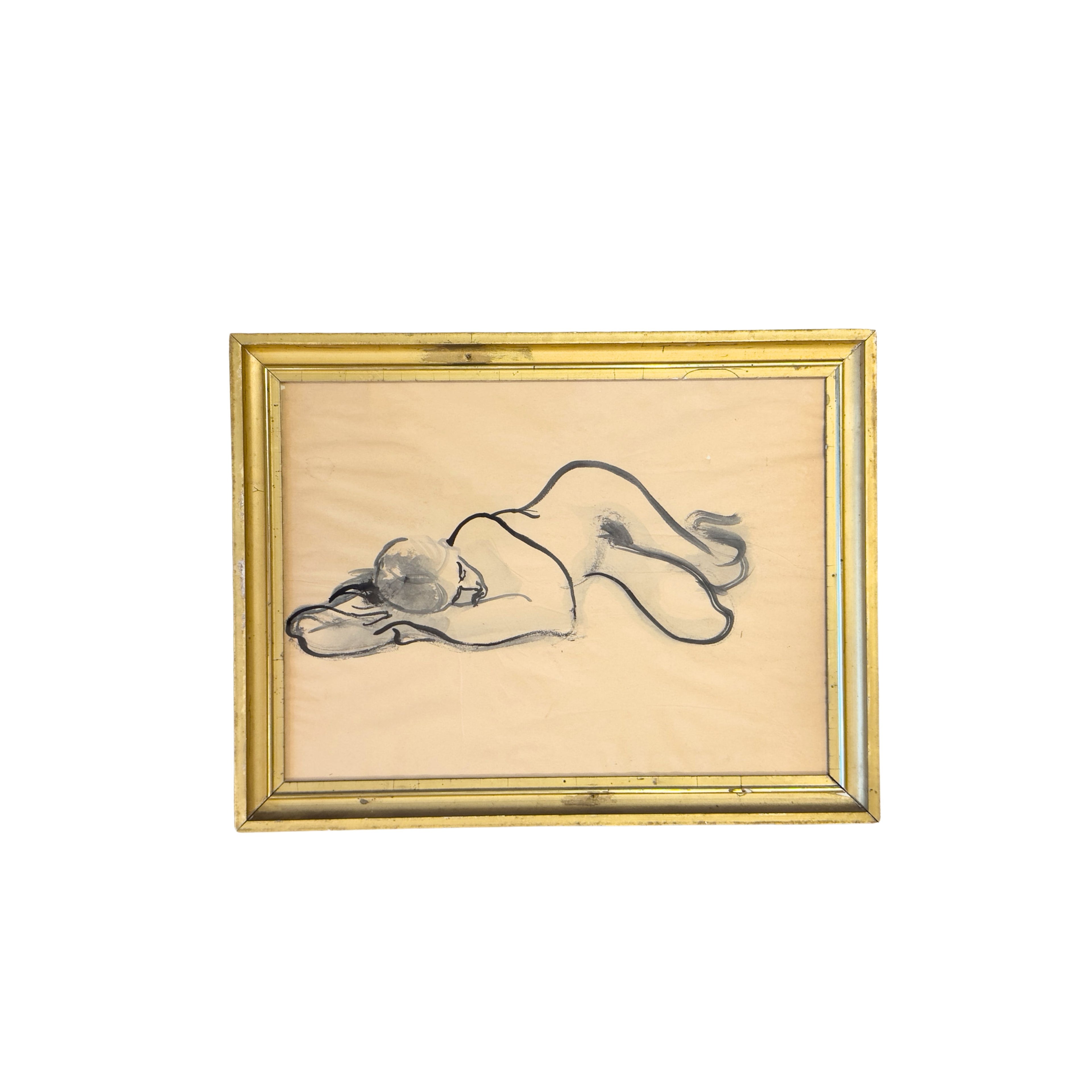 Original Watercolor Painting, Nude Portrait