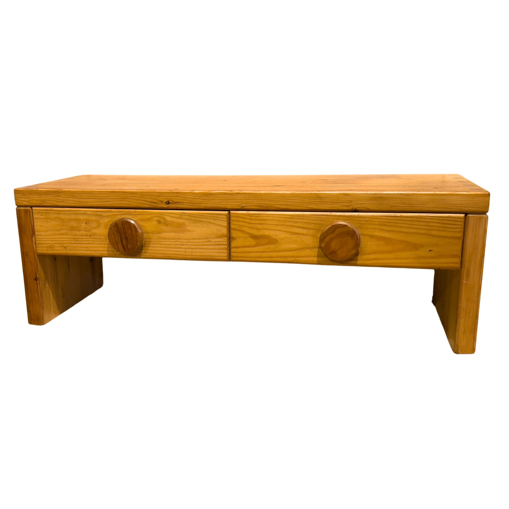 Mid Century Swedish Pine Low Chest with Drawers