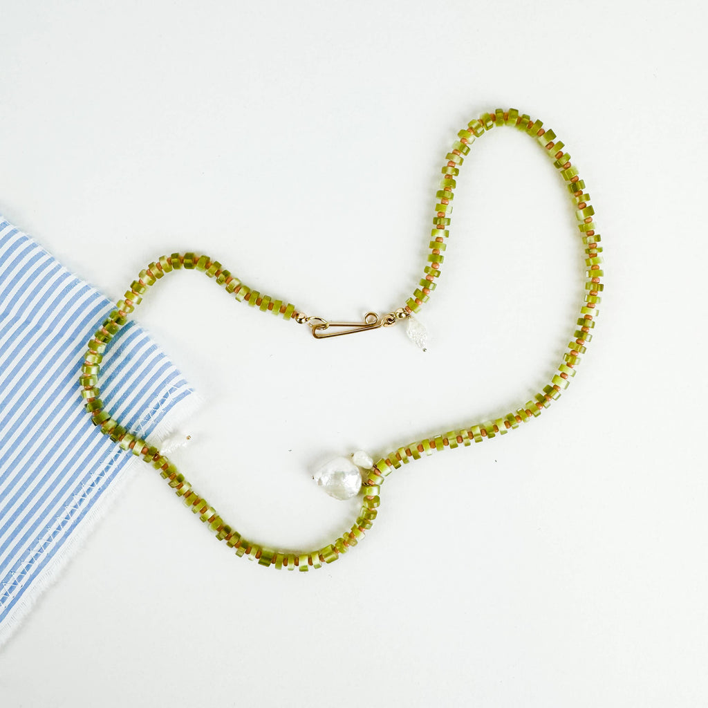 The Galileo Galilei - Olive/Pink: 17" / Sterling Silver
