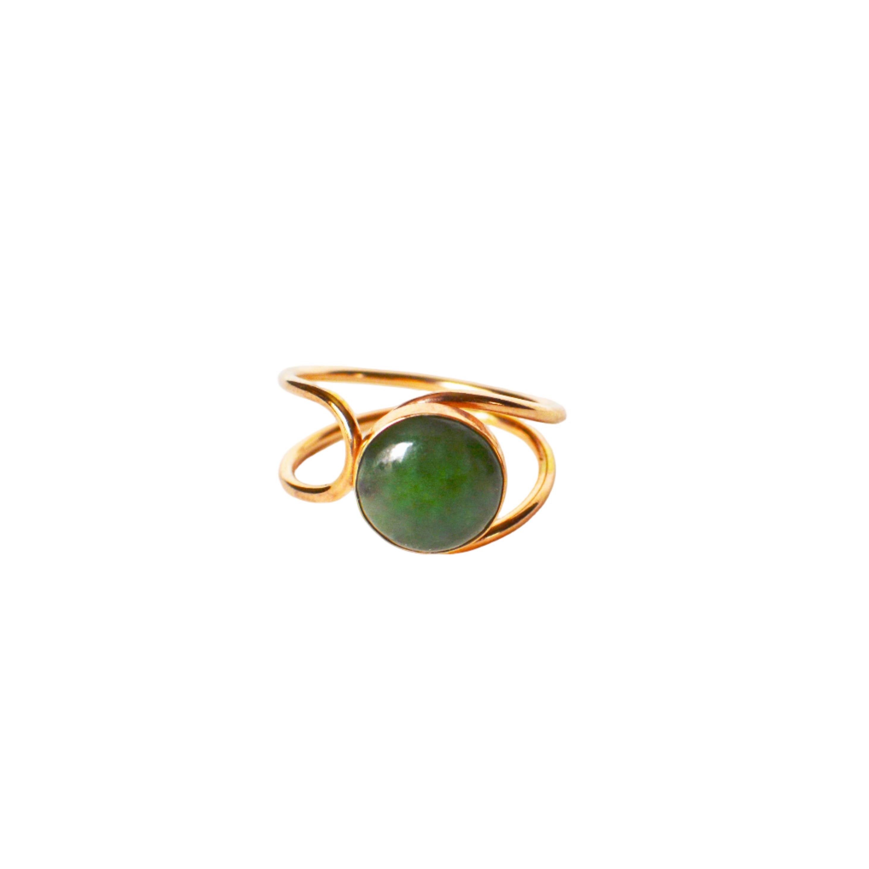 Lasso Gold Jade Ring