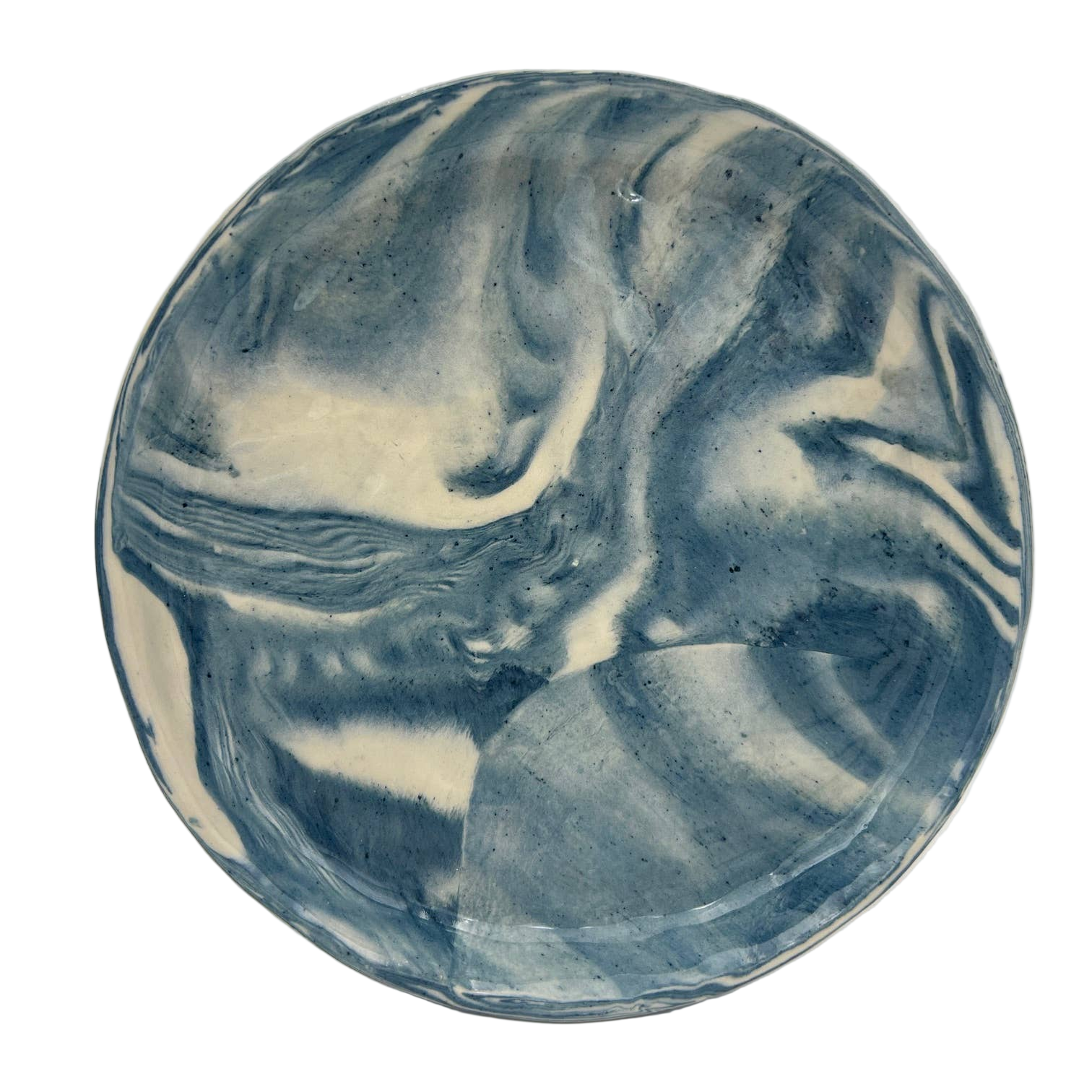 Large Nerikomi Plate: Blue