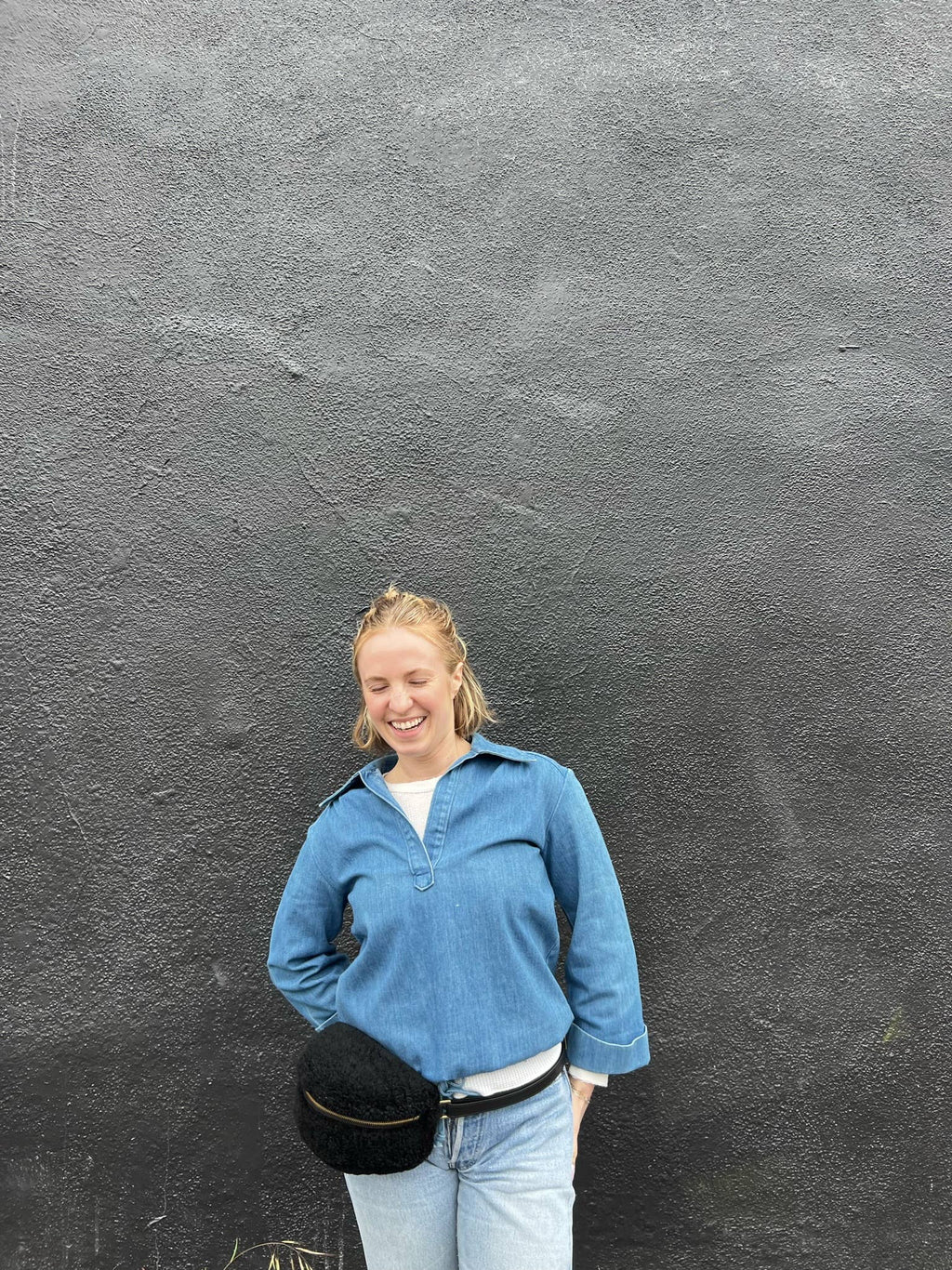 Bum Bag - Black Shearling